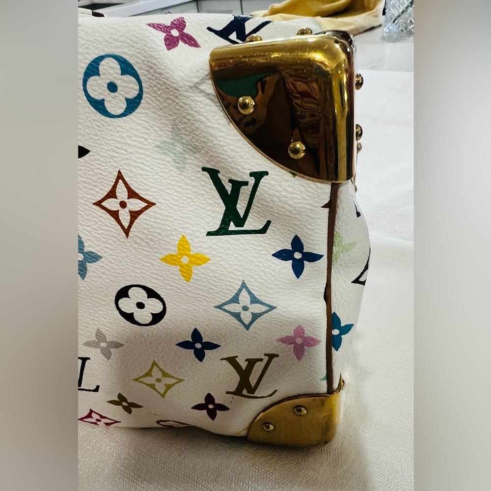 Louis Vuitton Murakami Multicolor Speedy 30 White Monogram Bag Vintage Rare - Picture 12 of 16